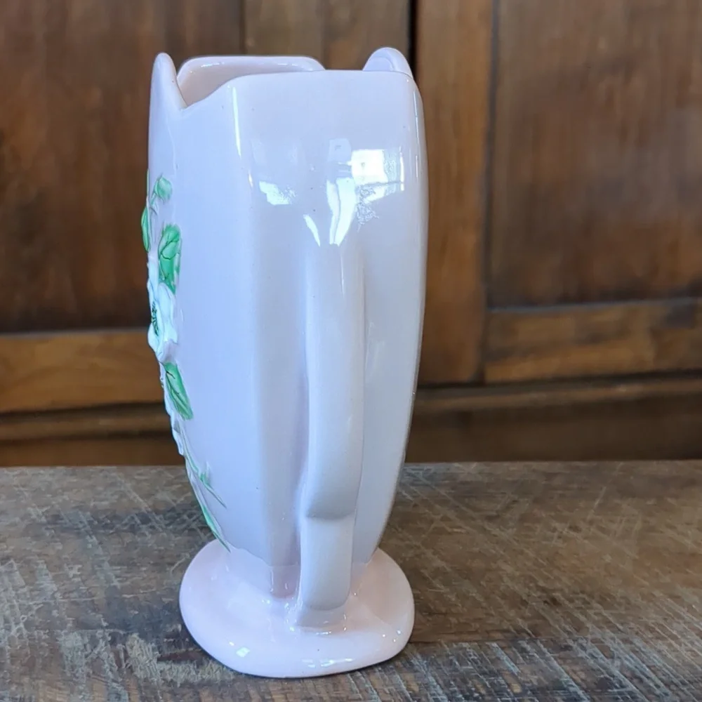 Vintage HULL Art Pottery Rosella Vase Pink Dogwood Flowers